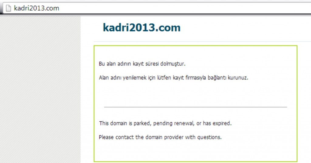 Kadri Fellahoğlu'nun projelerini ilan ettiği resmi sitesi www.kadri2013.com an itibarıyla bu durumda!